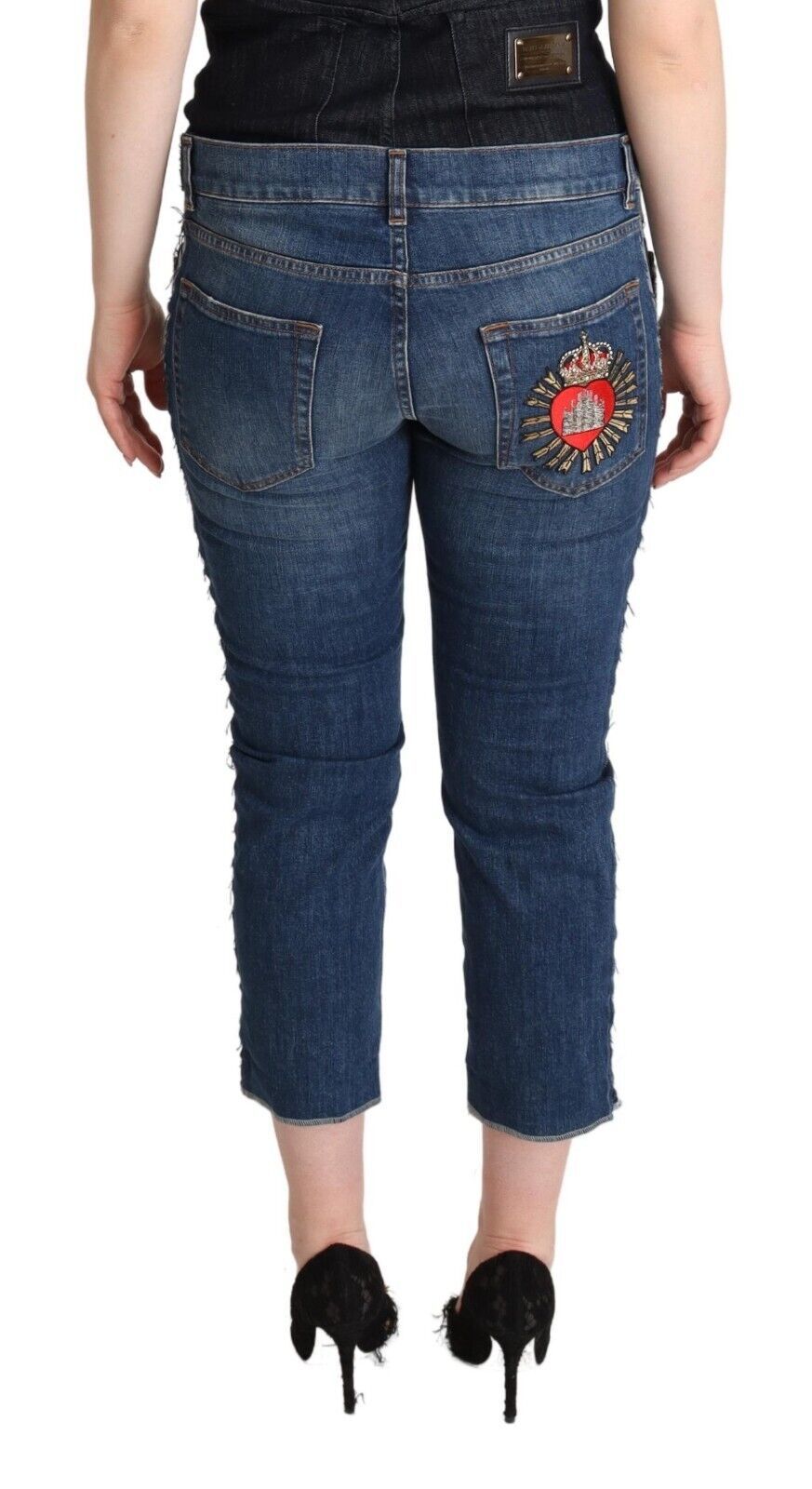 Dolce & Gabbana Elegante Mid-Waist Cropped Denim