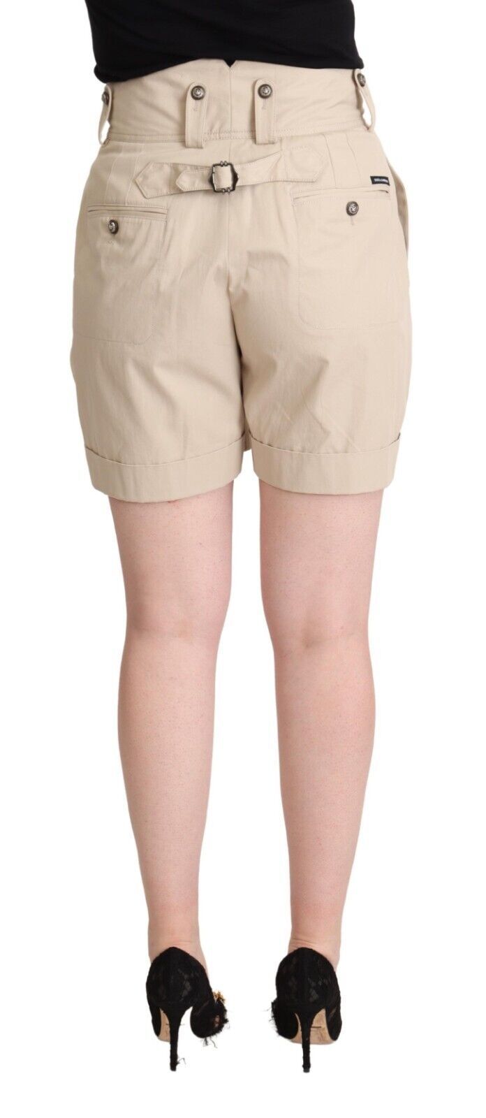 Dolce & Gabbana Beige Cargo-Shorts mit hoher Taille