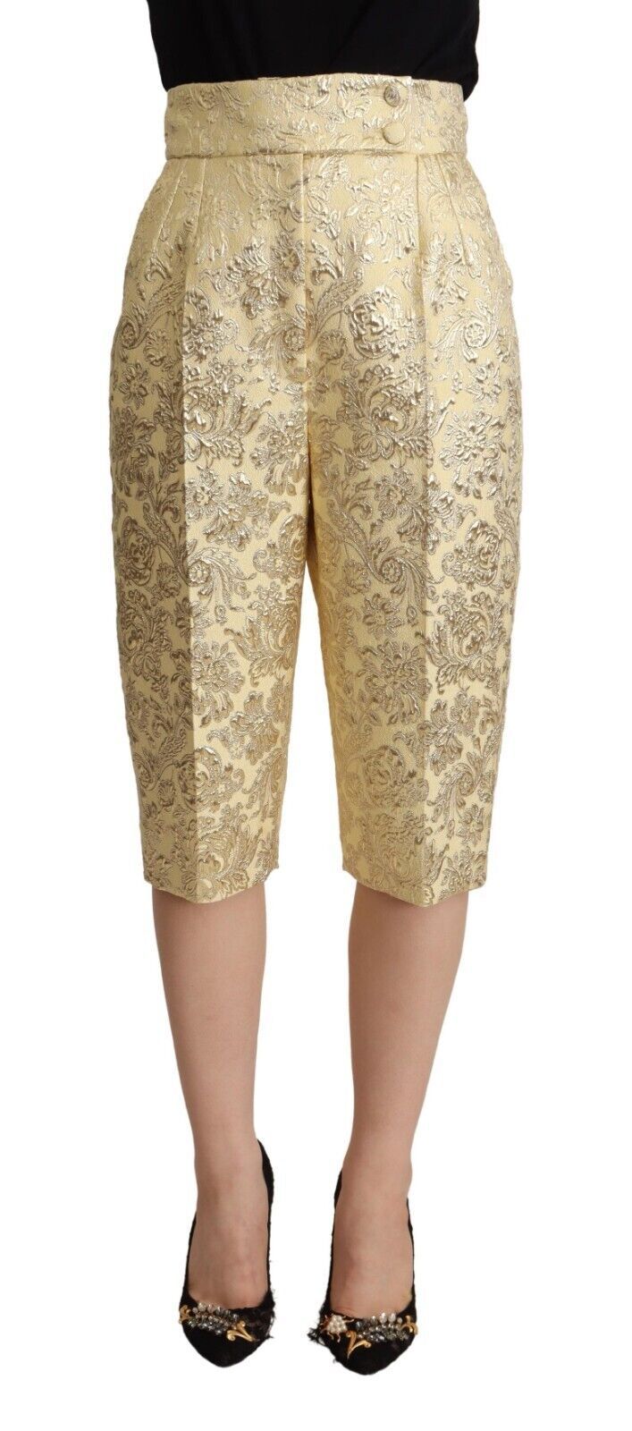 Dolce & Gabbana Elegante Beige Hochtaillierte Cropped Pants