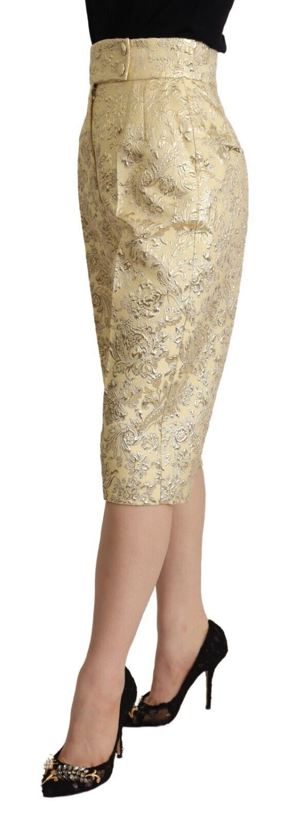 Dolce & Gabbana Elegante Beige Hochtaillierte Cropped Pants