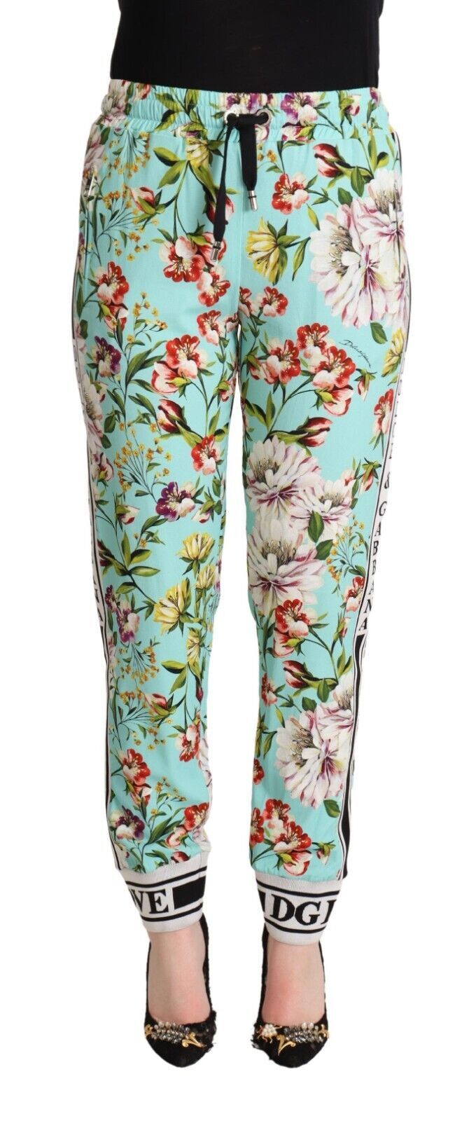 Dolce & Gabbana Florale Jogginghose aus Viskose in Grün