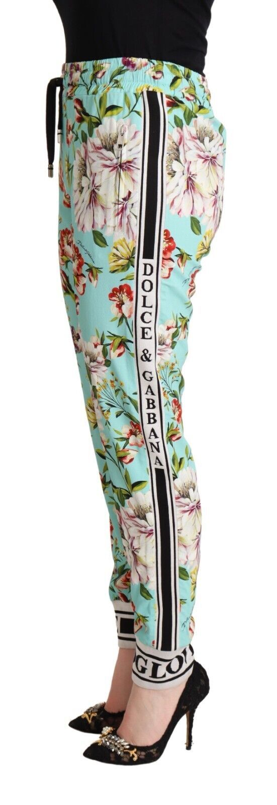 Dolce & Gabbana Florale Jogginghose aus Viskose in Grün