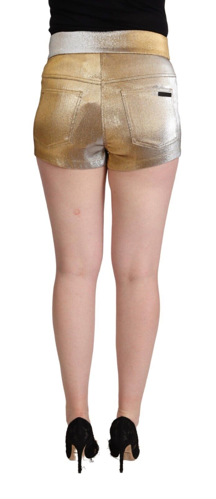 Dolce & Gabbana Elegante Metallic-Gold-Hotpants