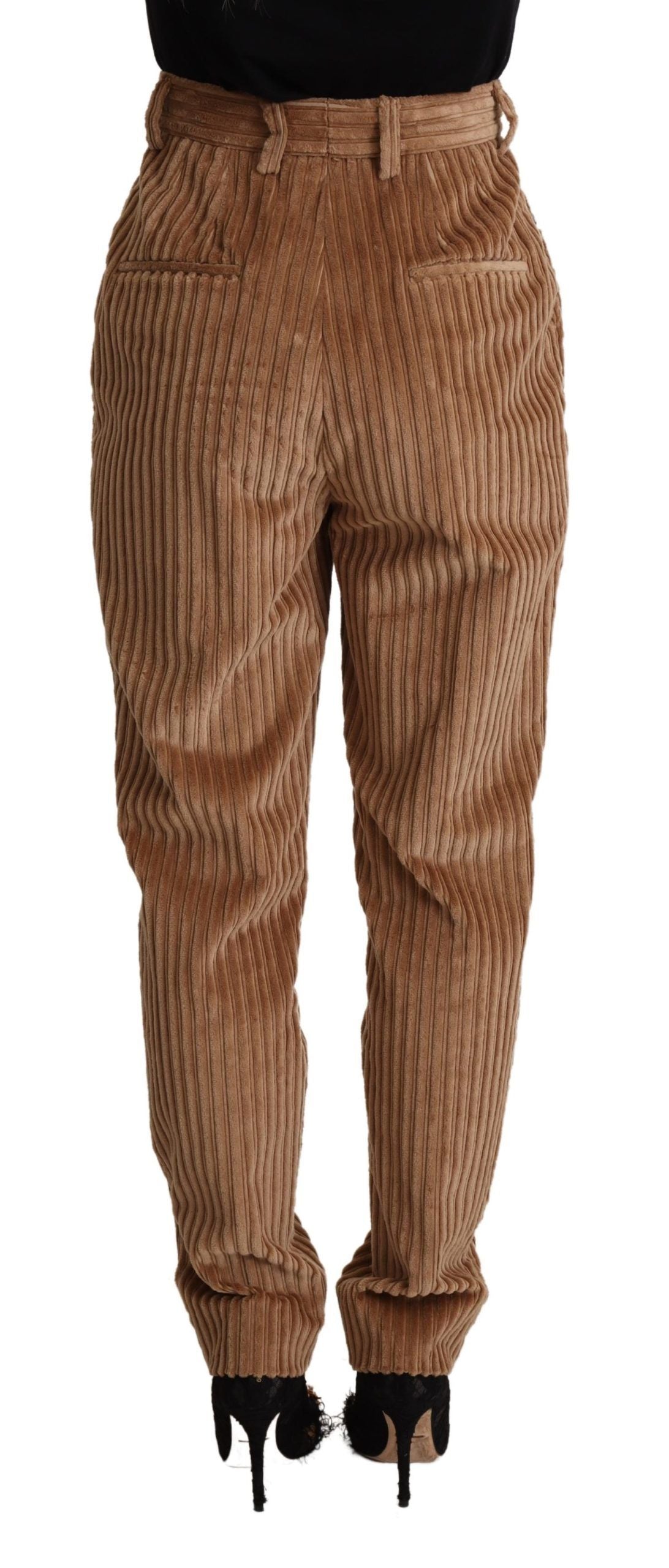 Dolce &amp; Gabbana Elegant tapered corduroy trousers with high waist