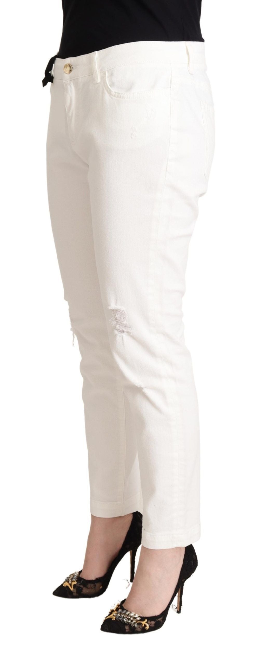 Dolce &amp; Gabbana Elegant white skinny denim jeans