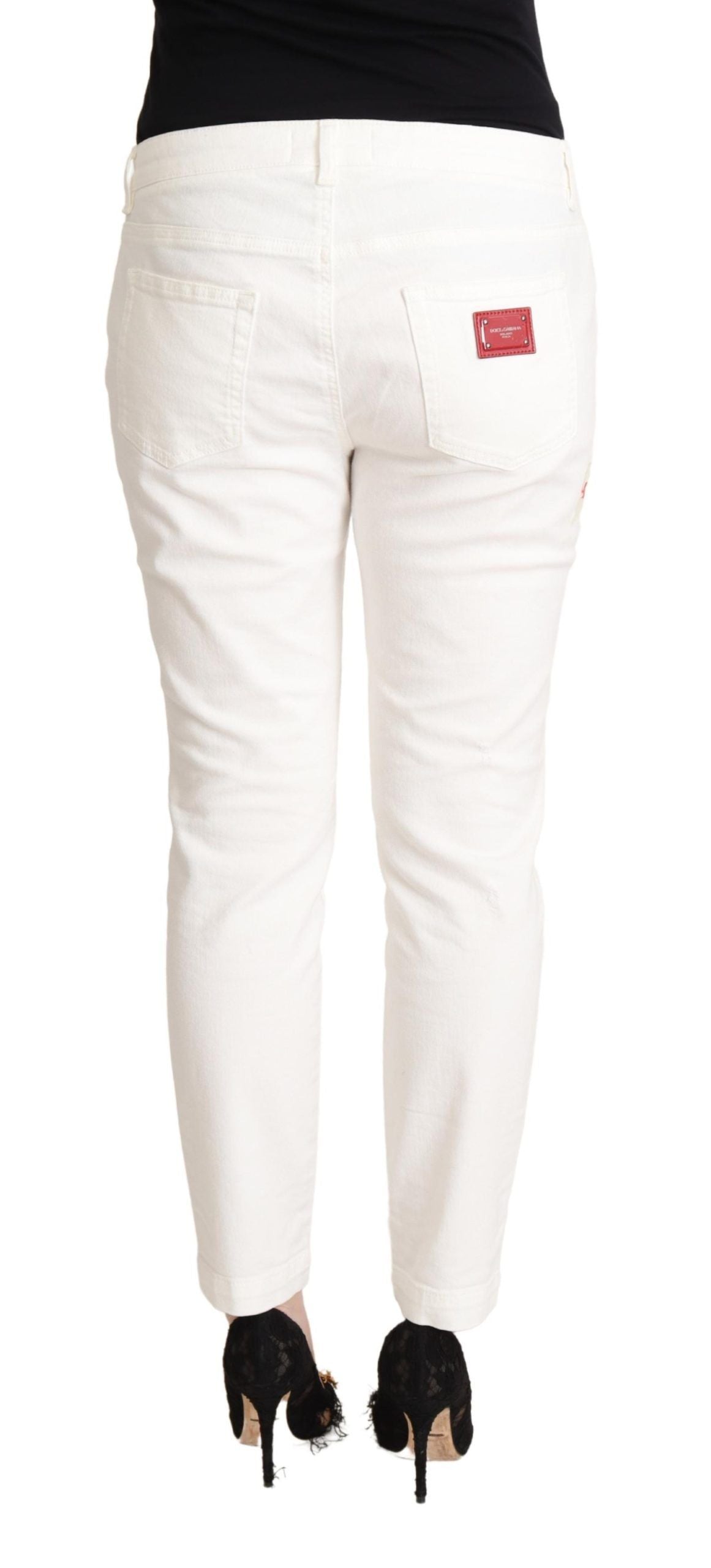 Dolce &amp; Gabbana Elegant white skinny denim jeans