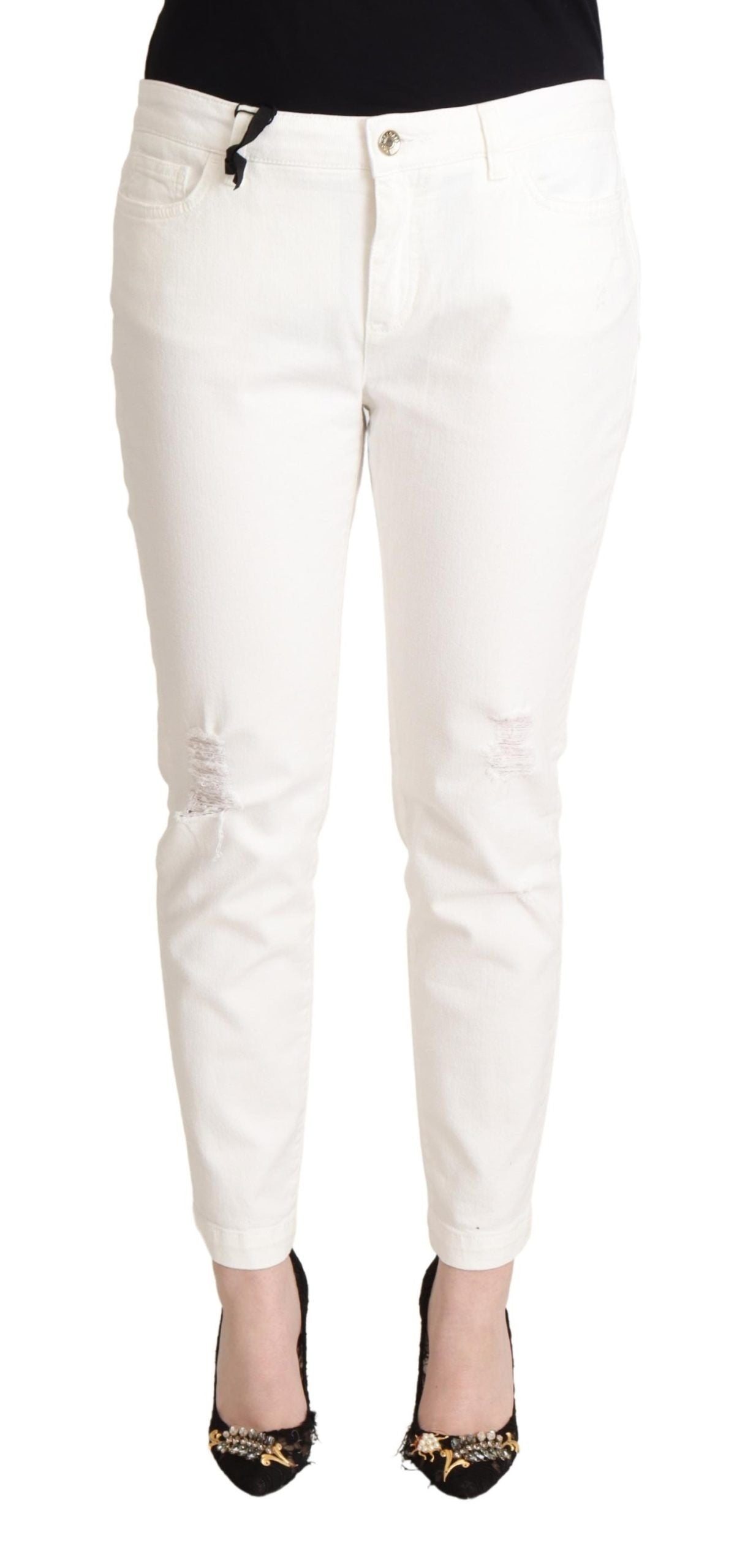 Dolce &amp; Gabbana Elegant white skinny denim jeans