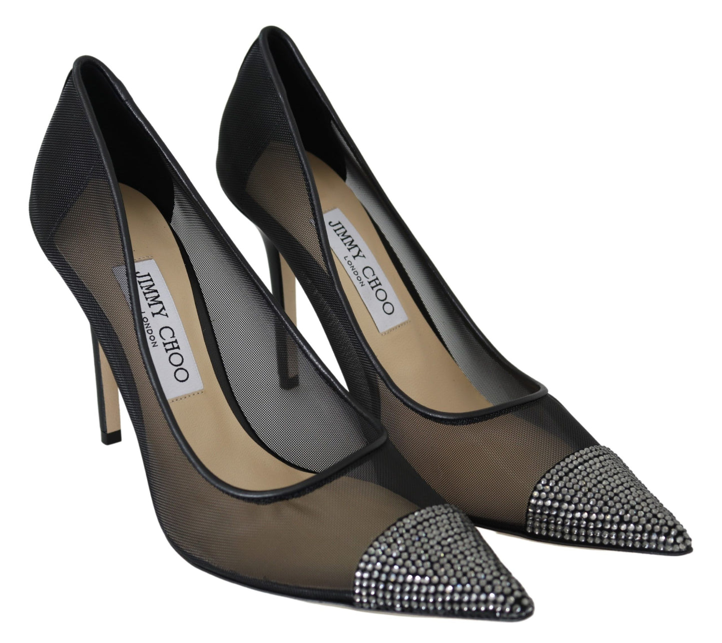 Jimmy Choo Elegant Black Mesh -kristallipumput