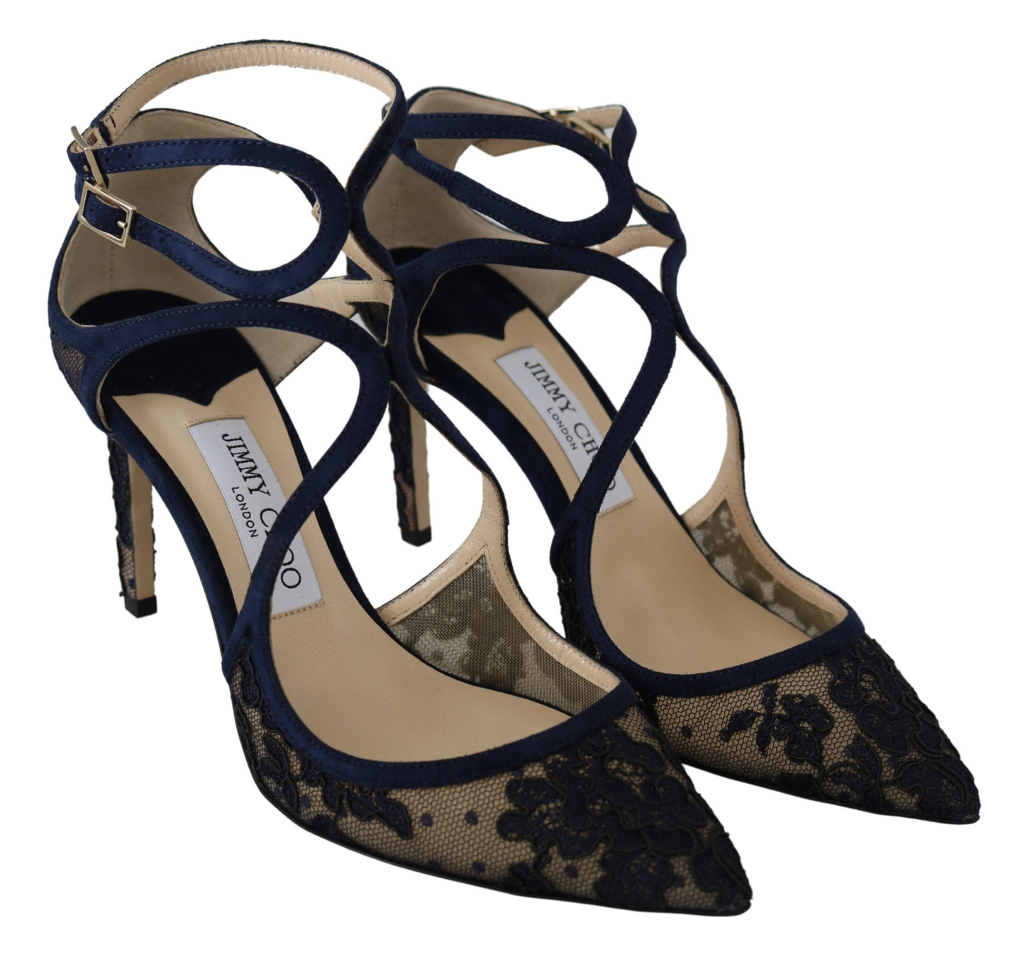 Jimmy Choo Navy Blue Lancer -nahkapumput Elegance Unleashed