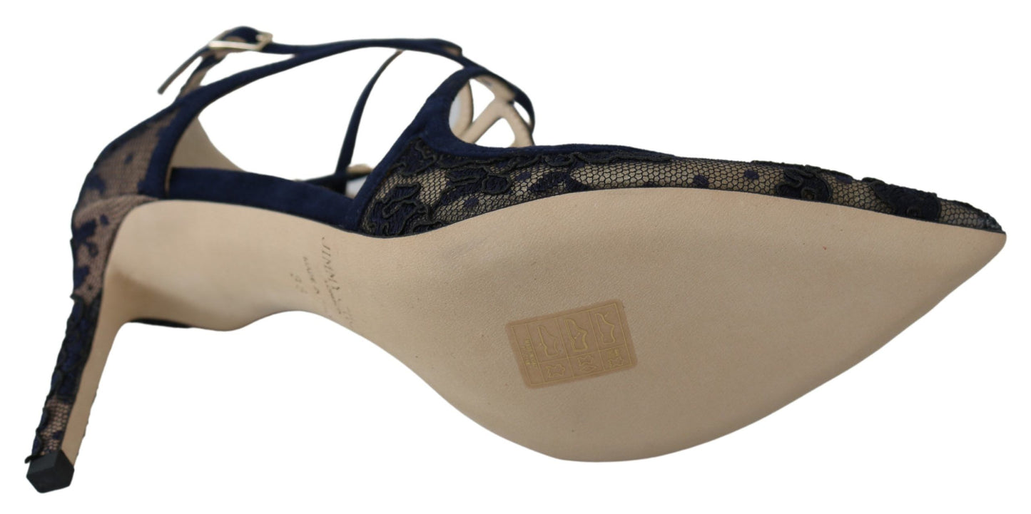 Jimmy Choo Navy Blue Lancer -nahkapumput Elegance Unleashed