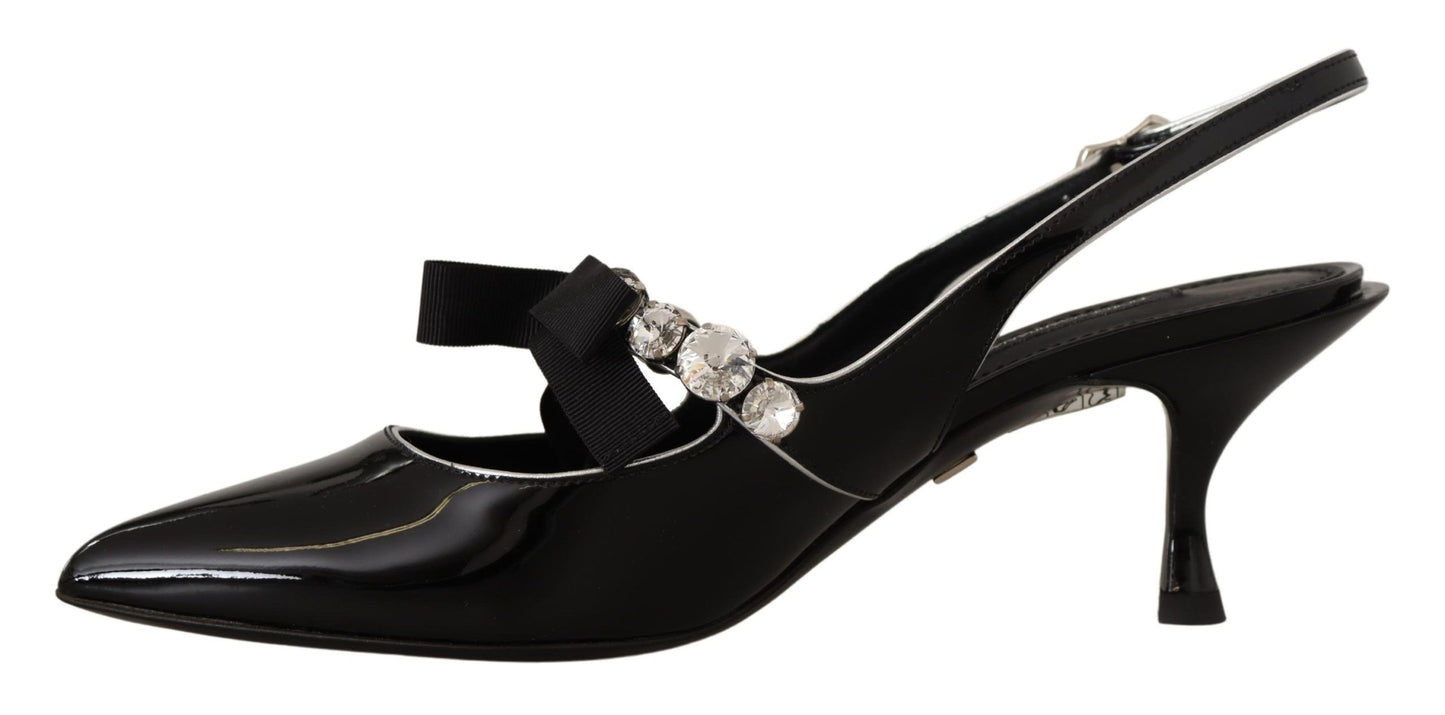 Dolce &amp; Gabbana Elegant Crystal Slingback Heels pumppu