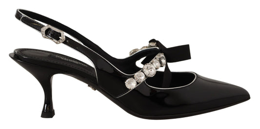 Dolce &amp; Gabbana Elegant Crystal Slingback Heels pumppu