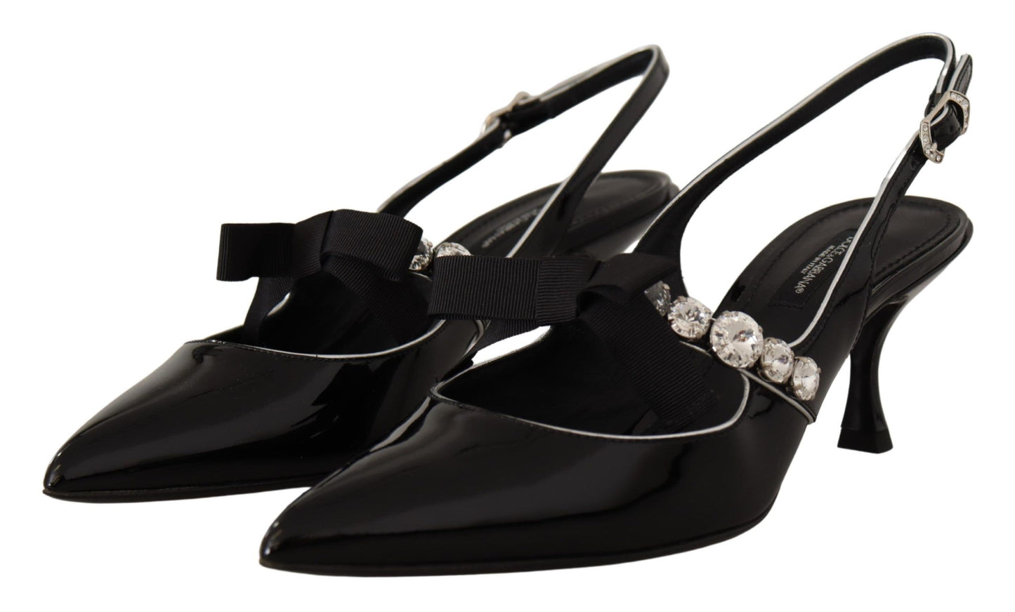 Dolce &amp; Gabbana Elegant Crystal Slingback Heels pumppu