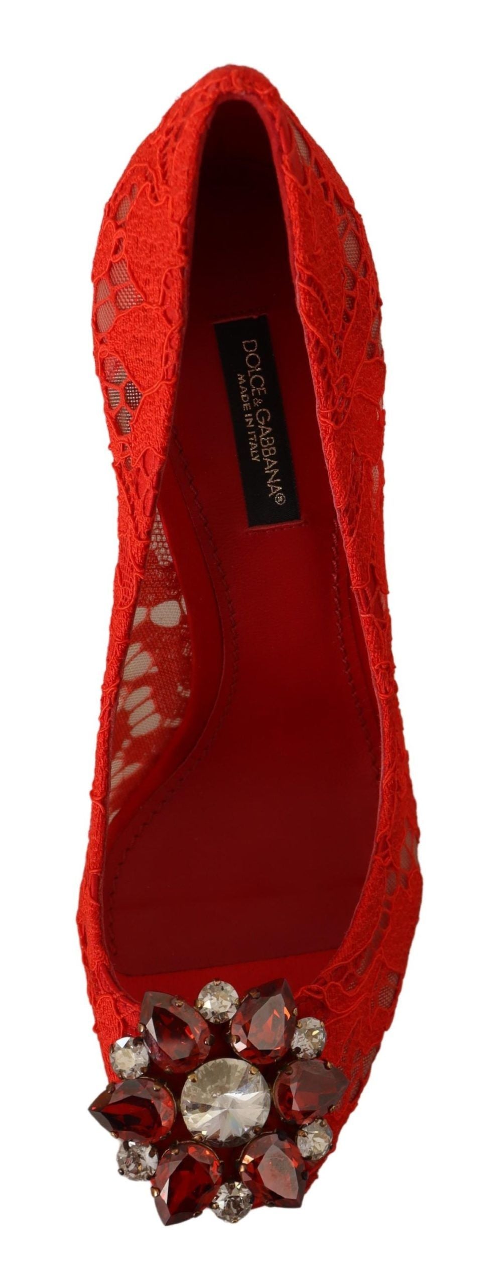 Dolce &amp; Gabbana Red Crystal Taormina teräväkärkiset pumput