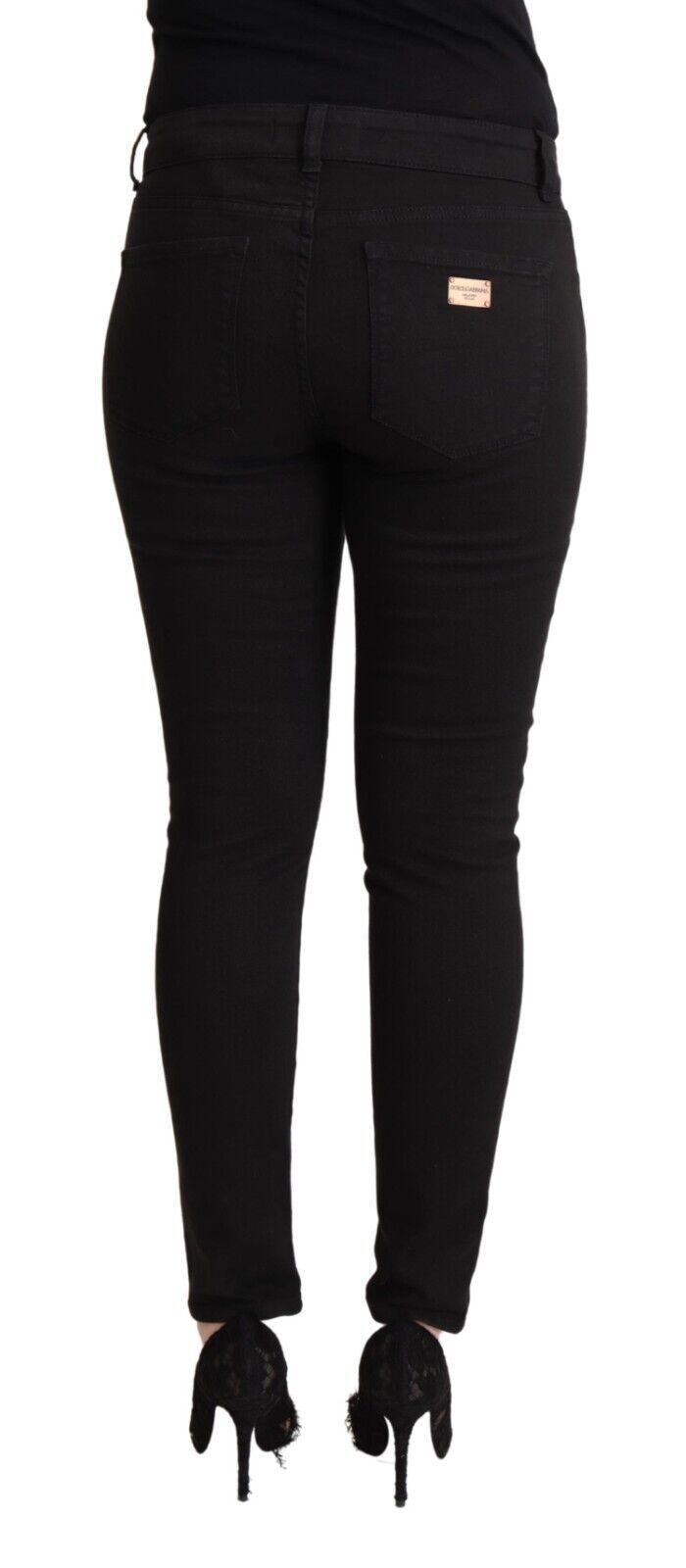 Dolce &amp; Gabbana Chic slim fit jeans in black denim