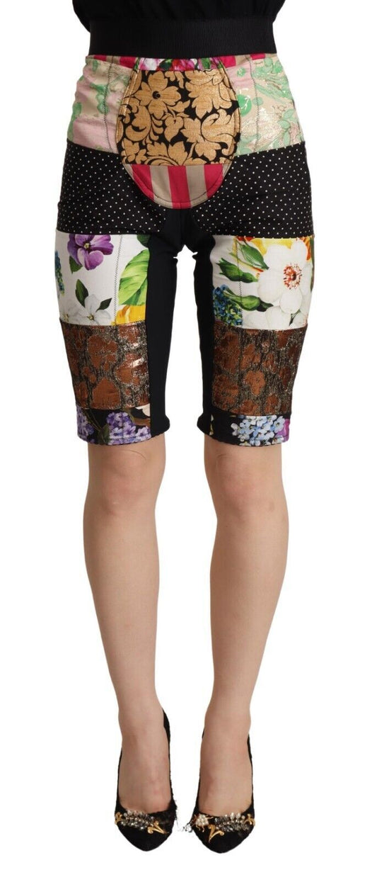 Dolce &amp; Gabbana Elegant floral cropped pants in purple tones