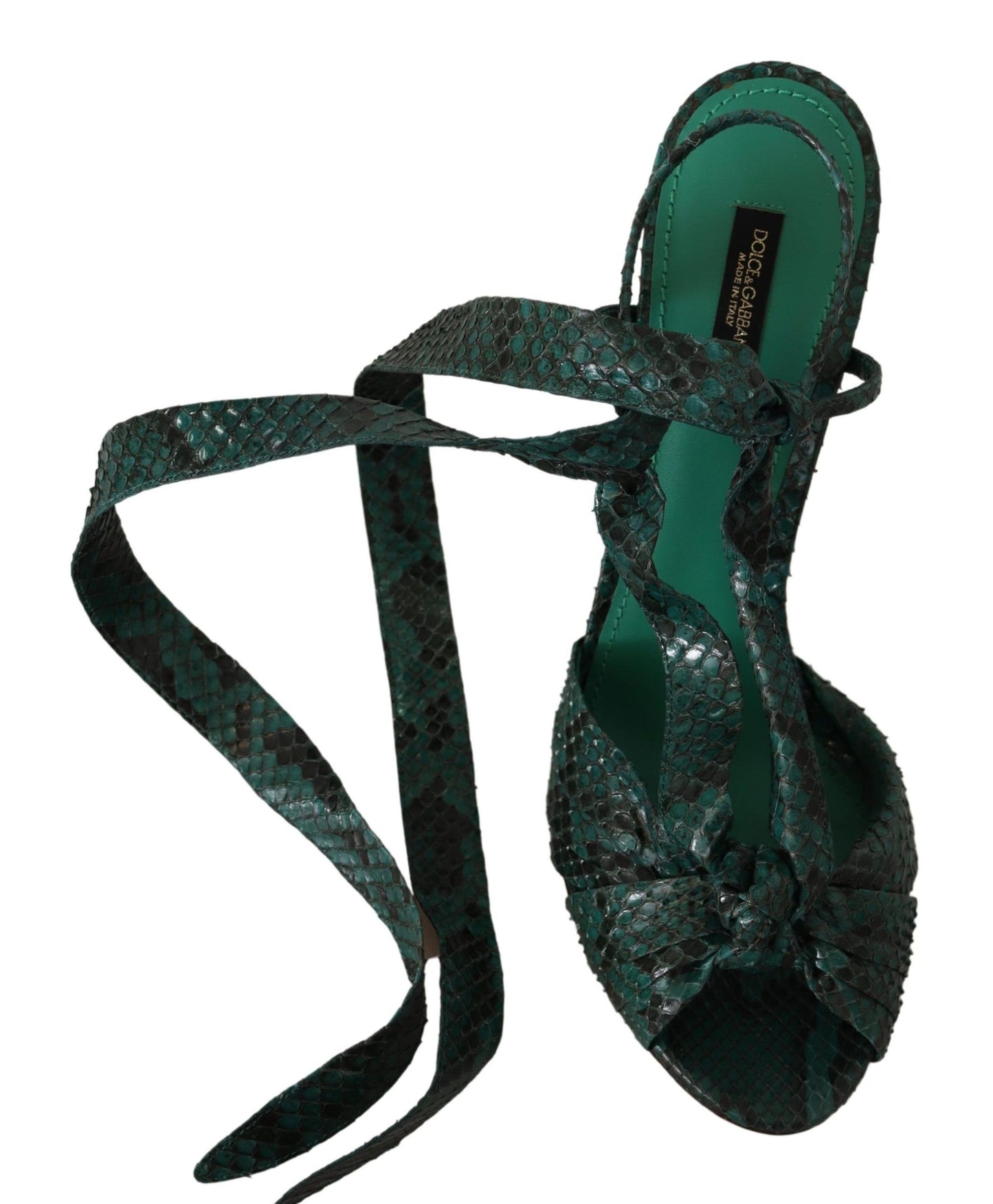 Dolce &amp; Gabbana Elegant Green Python Strap -kengät