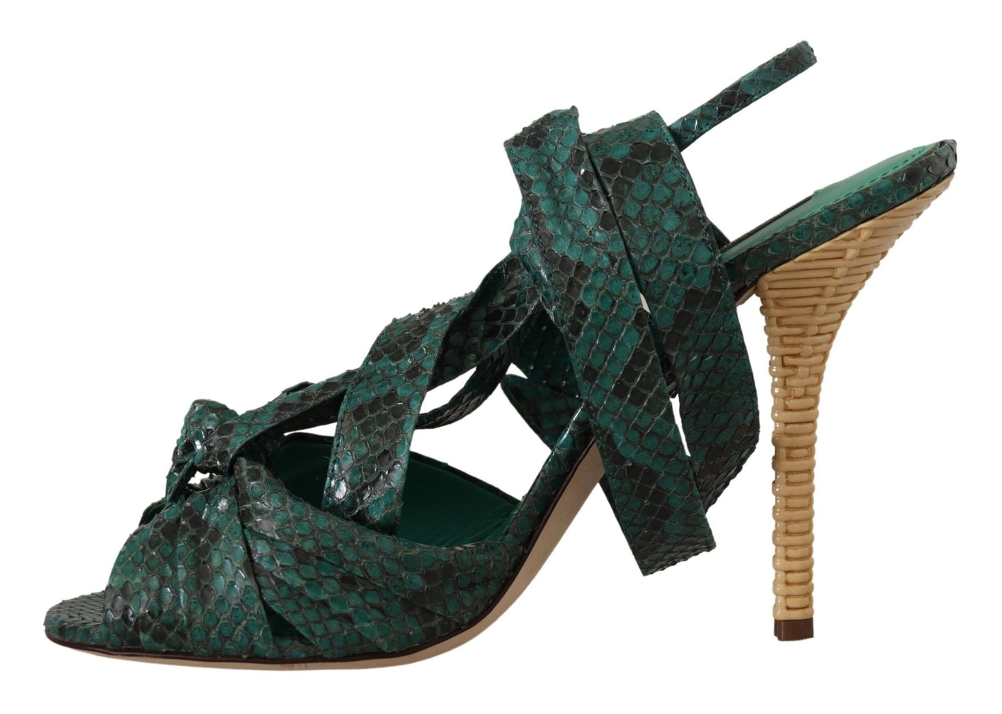 Dolce &amp; Gabbana Elegant Green Python Strap -kengät