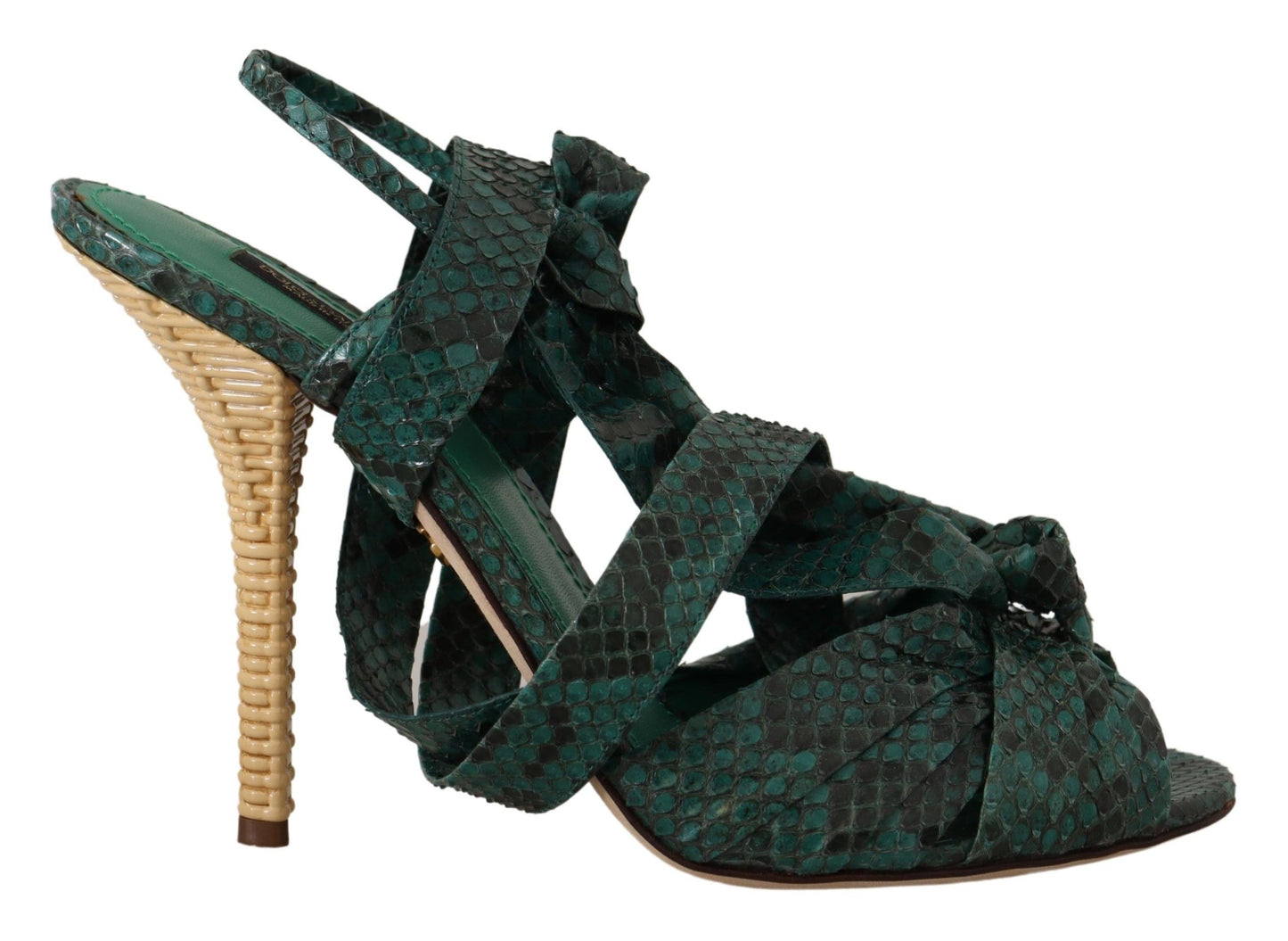 Dolce &amp; Gabbana Elegant Green Python Strap -kengät