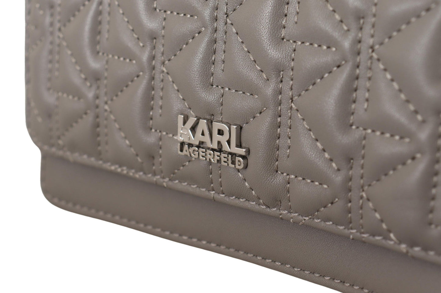 Karl Lagerfeld Elegant harmaa nahkainen Crossbody laukku