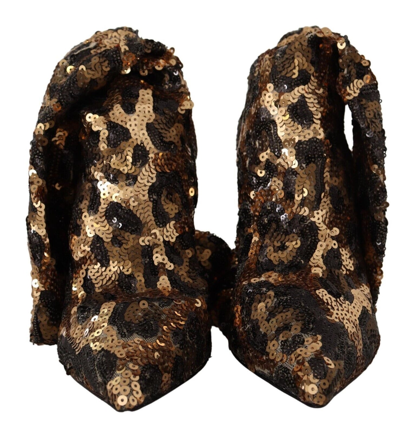 Dolce &amp; Gabbana Elegant knee-high leopard sequin boots