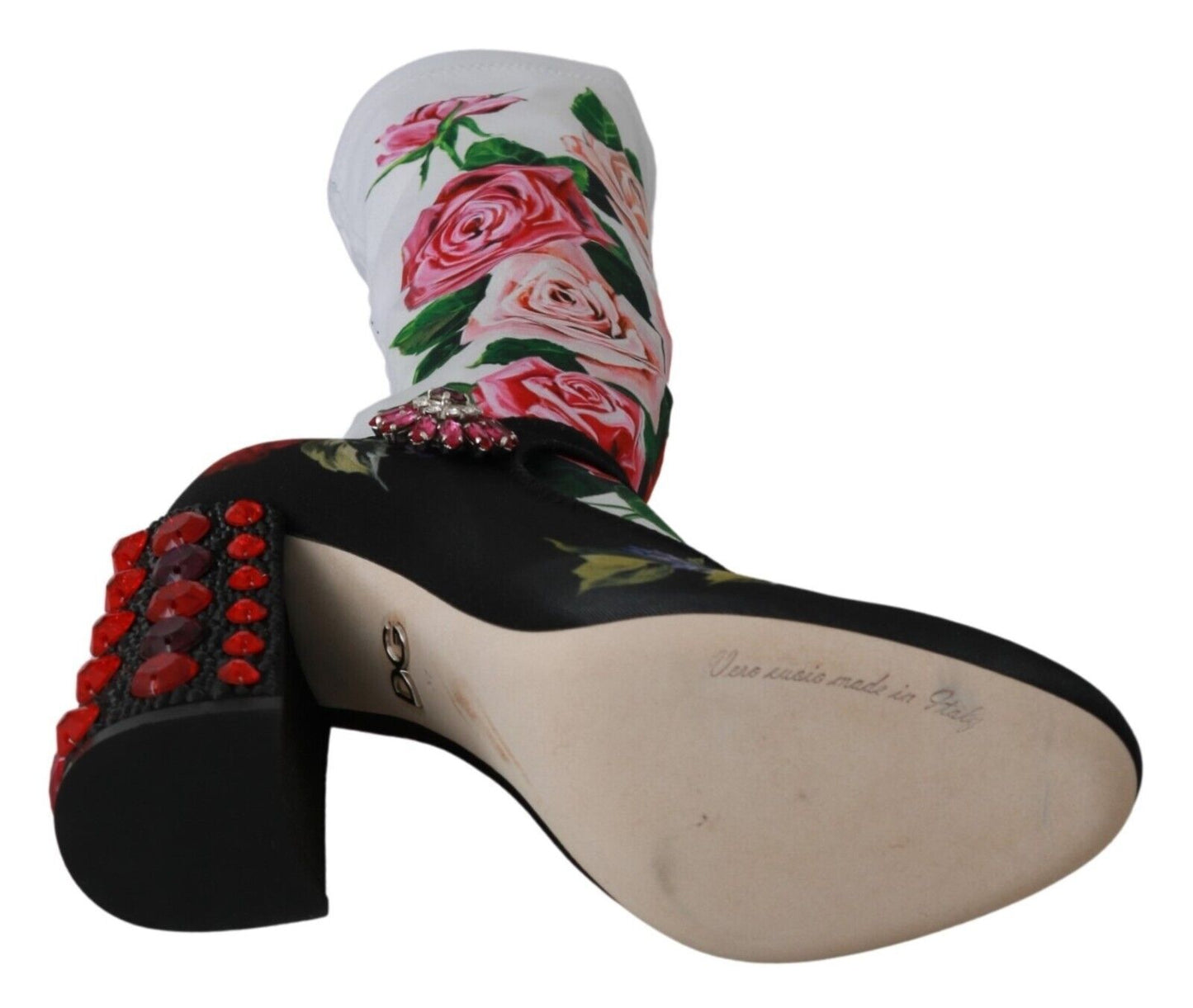 Dolce &amp; Gabbana Floral Embellished Sock Boots