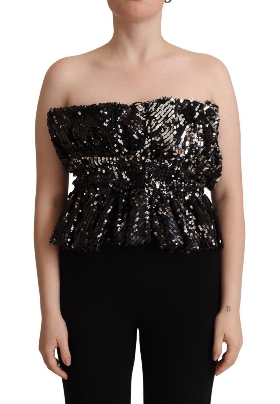 Aniye By Elegant Strapless Sequin Top