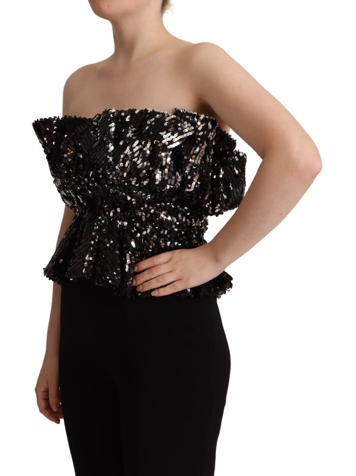 Aniye By Elegant Strapless Sequin Top