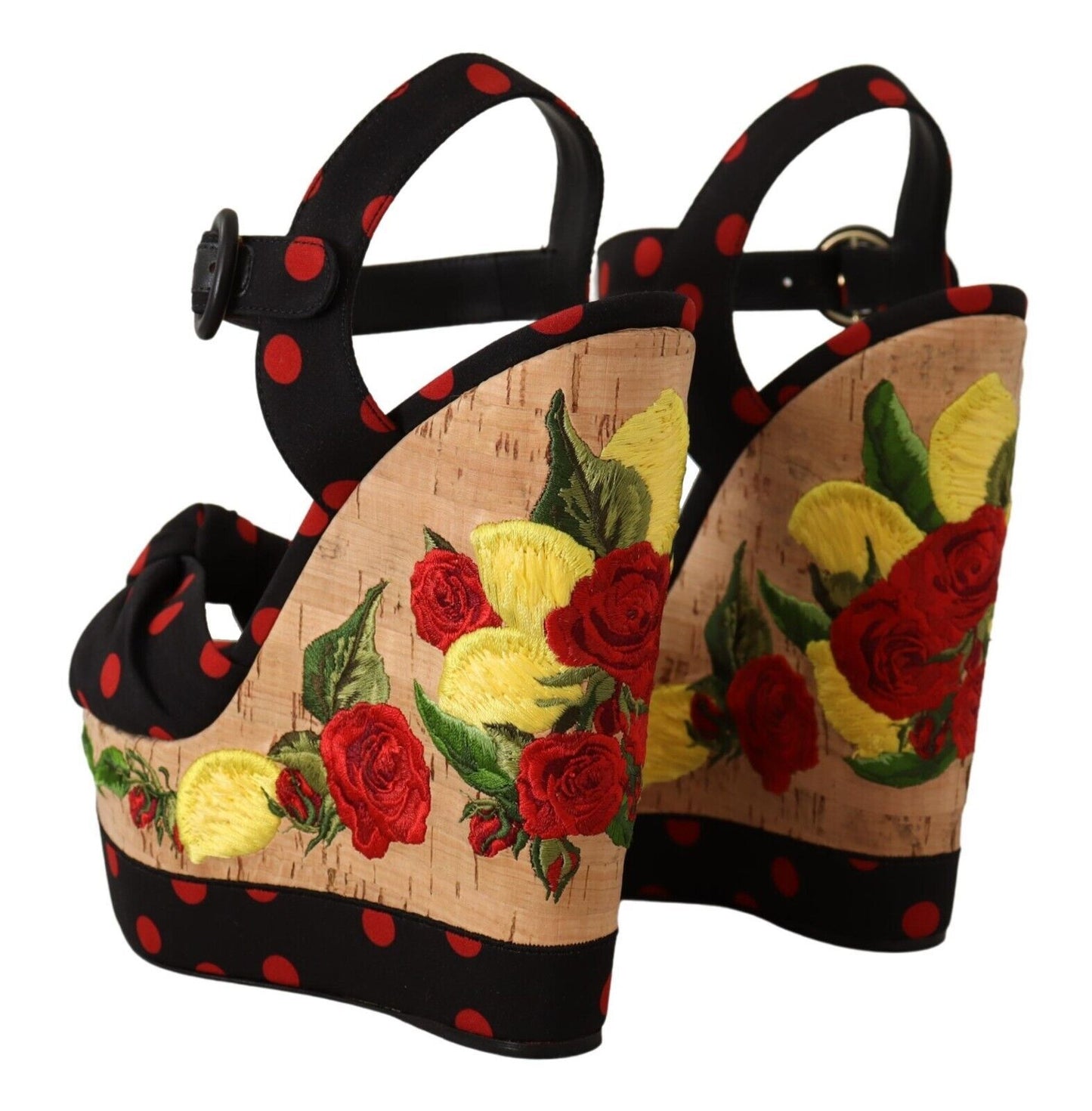 Dolce &amp; Gabbana Multicolor Silk Blend Platform Heels