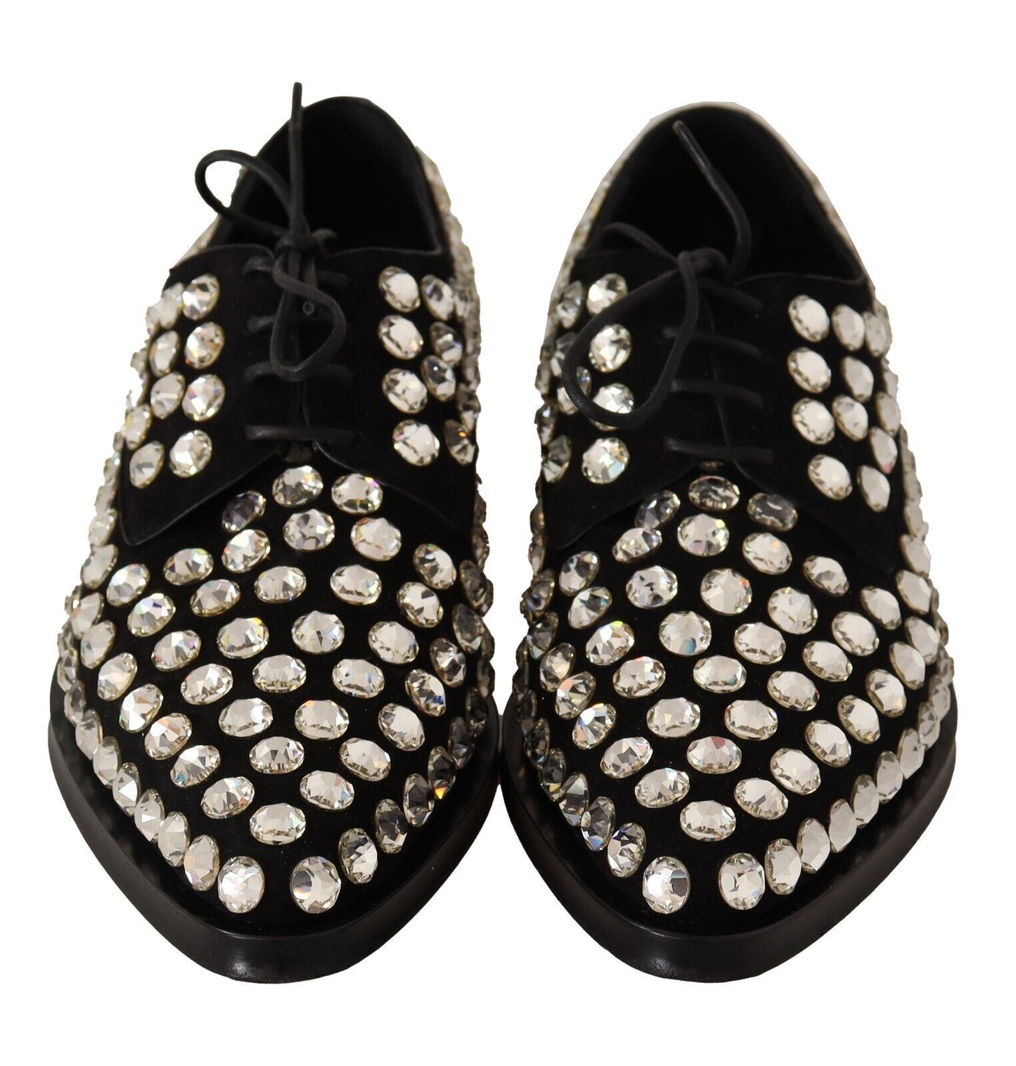 Dolce &amp; Gabbana Elegant crystal-embellished lace-up flats