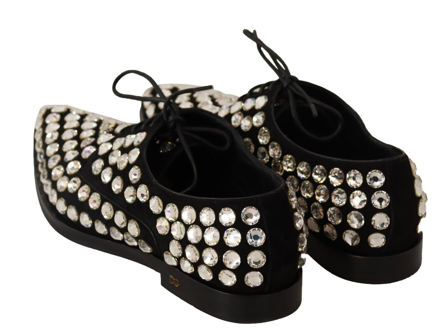 Dolce &amp; Gabbana Elegant crystal-embellished lace-up flats