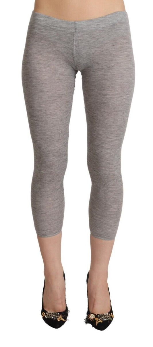 Ermanno Scervino Chic grey slim-fit leggings in short form