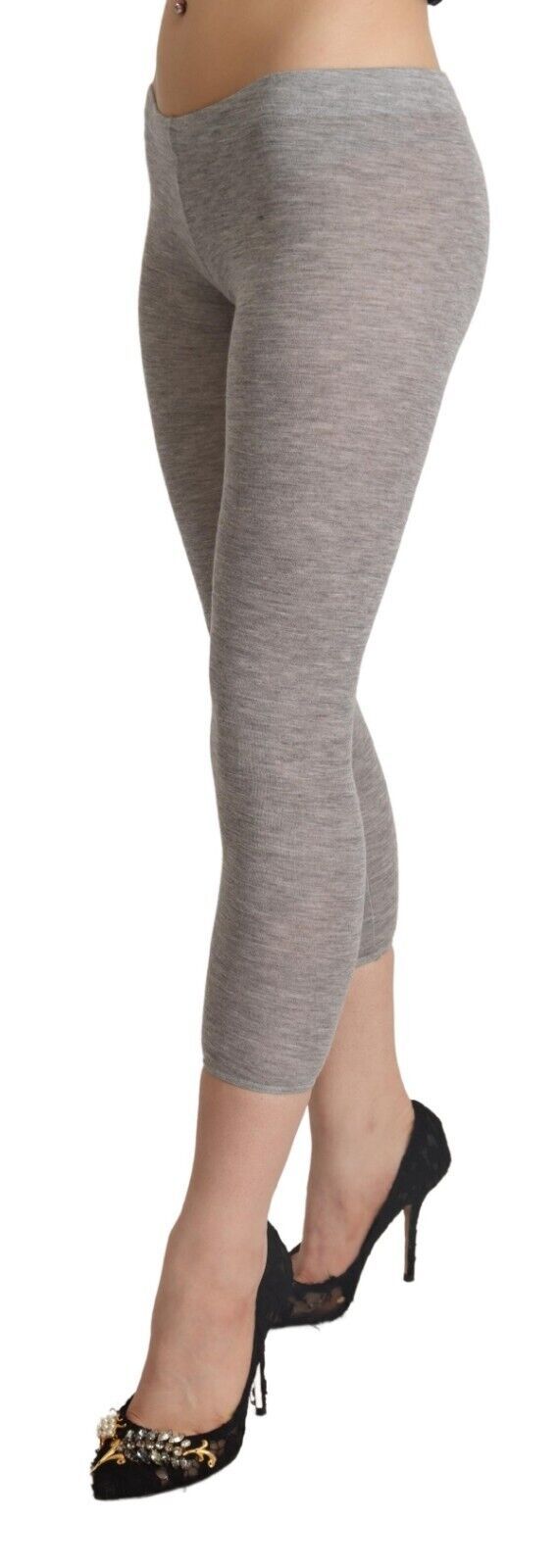 Ermanno Scervino Chic grey slim-fit leggings in short form