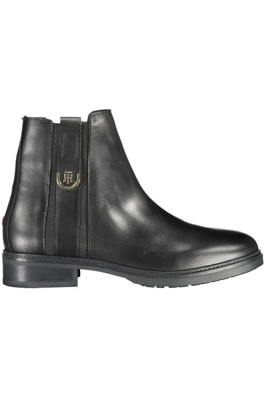 Tommy Hilfiger Schwarzes Leder Damen Stiefel