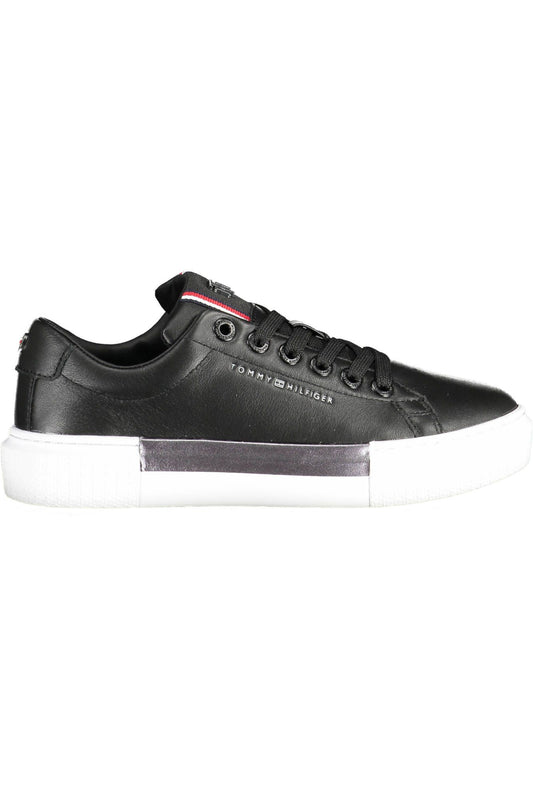 Tommy Hilfiger Schwarzes Leder Damen Sneaker