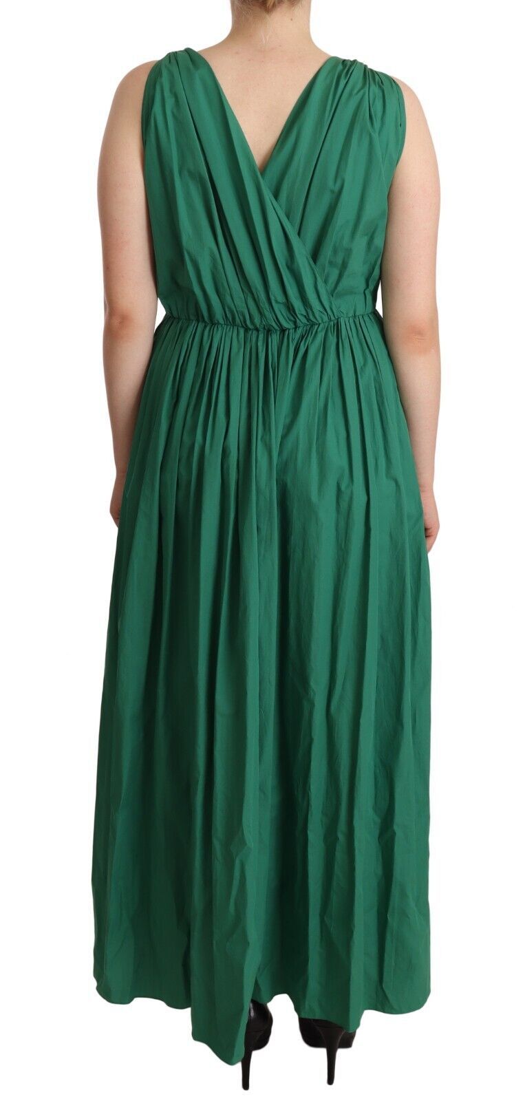 Dolce &amp; Gabbana Elegant deep green sleeveless A-line dress