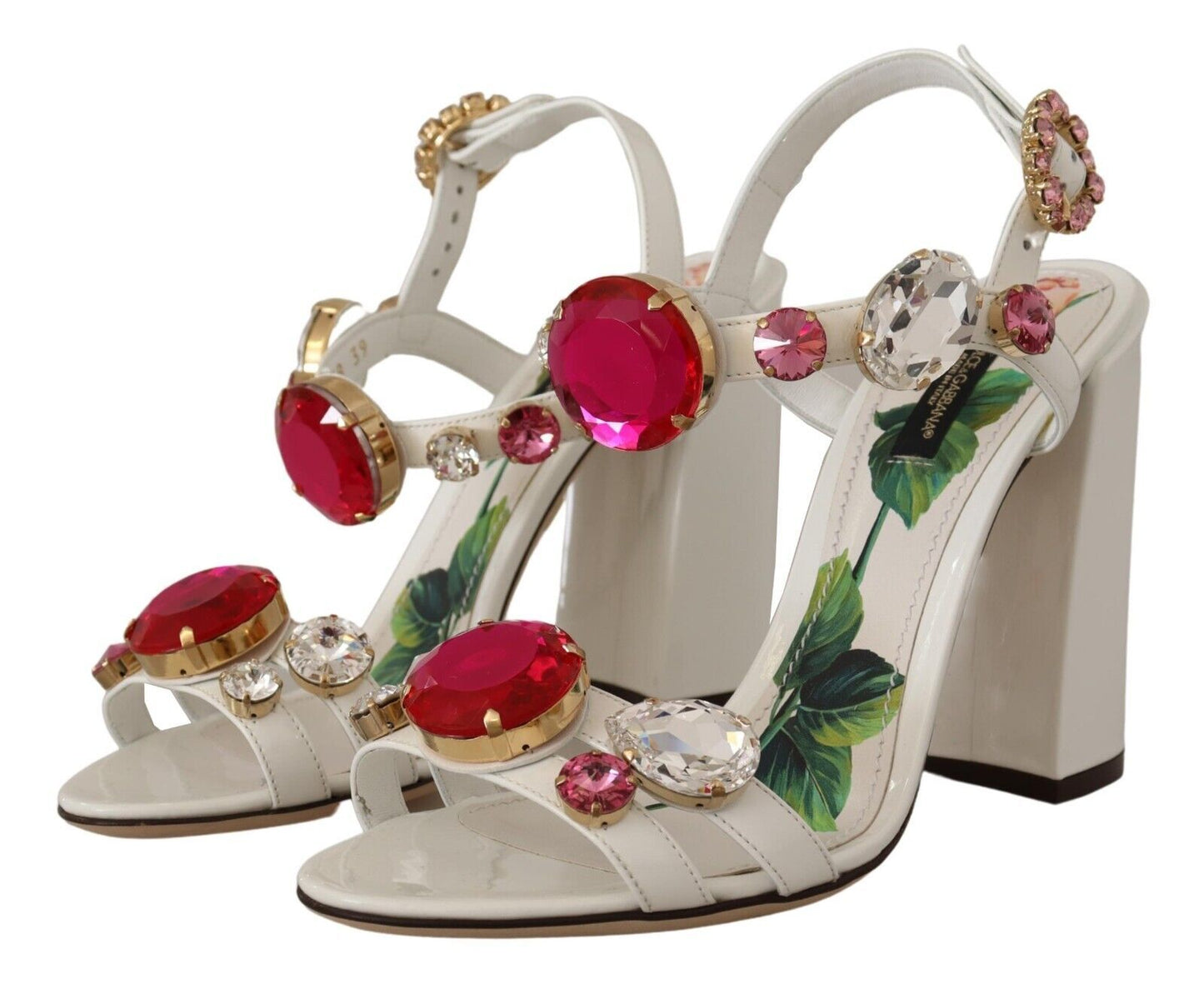 Dolce &amp; Gabbana Keira Crystal-Embellished Strappy Heels