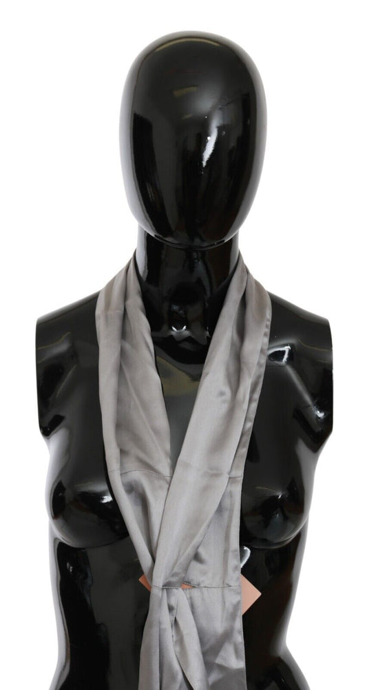 Ermanno Scervino Elegant Silk Scarf in Silver for Men