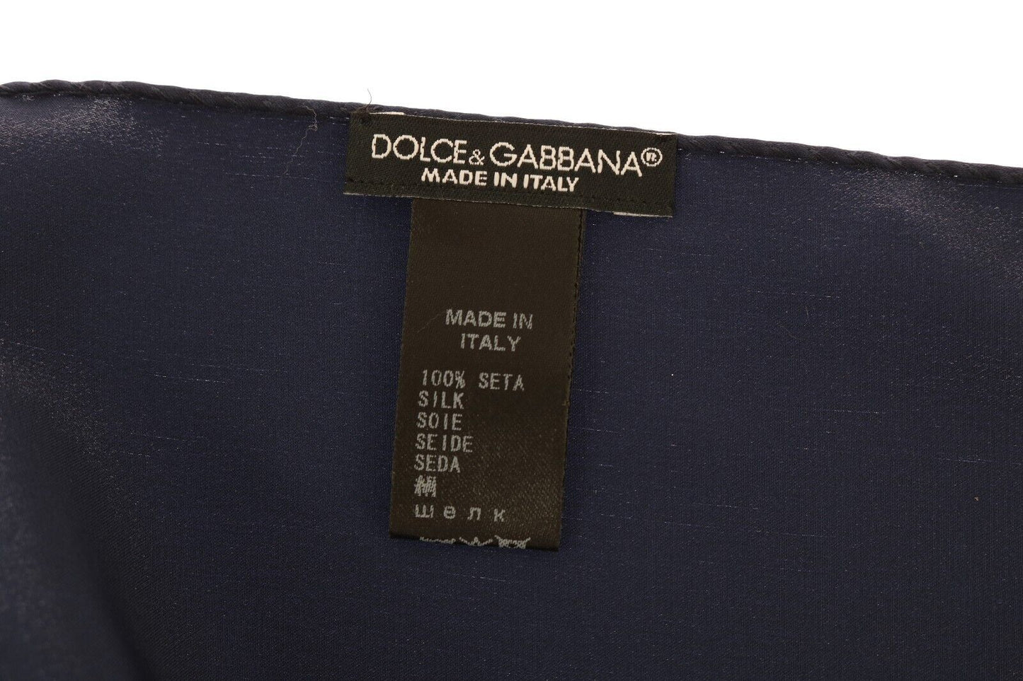 Dolce & Gabbana Elegantes Einstecktuch aus Seide in leuchtendem Blau