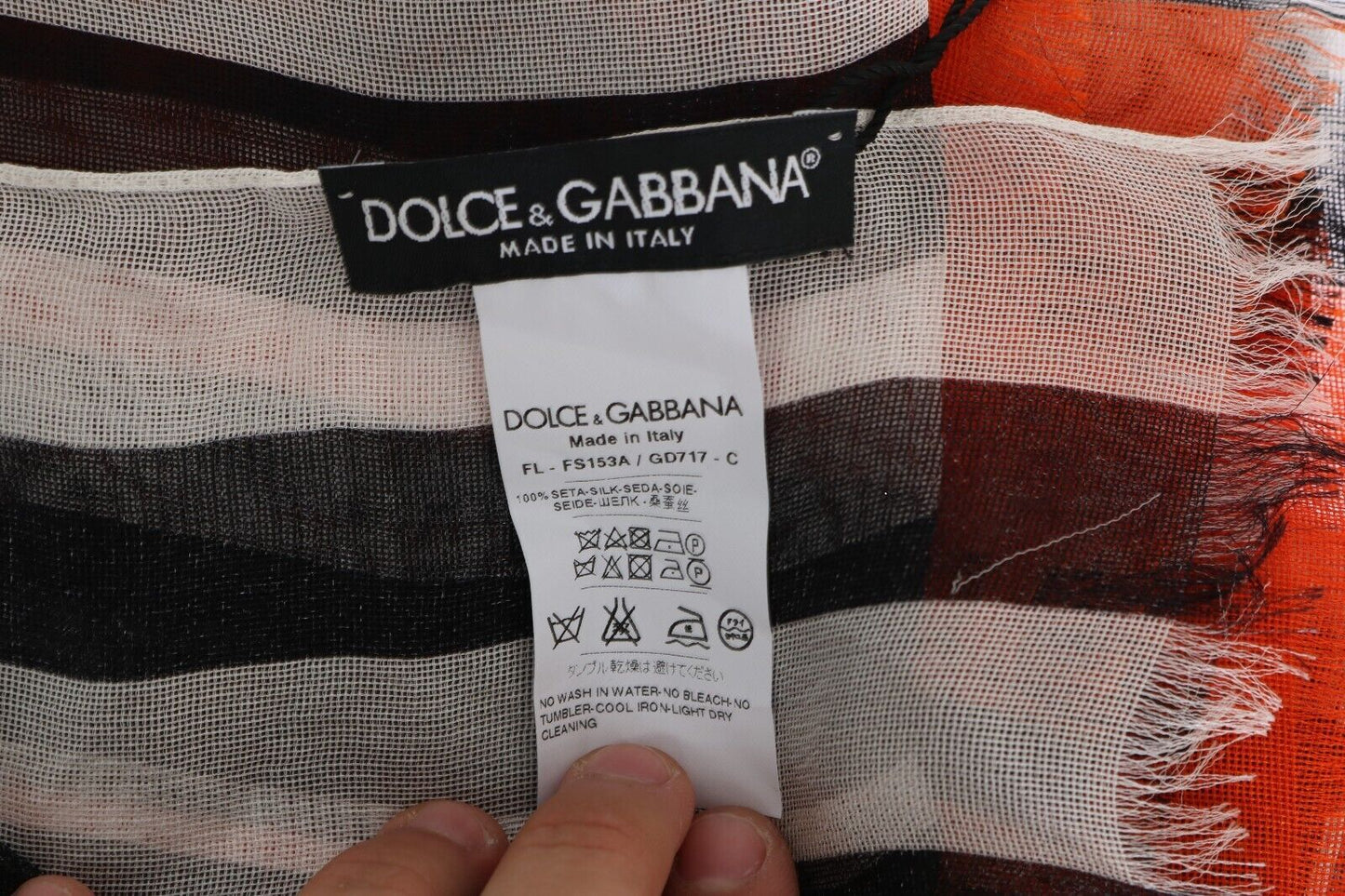 Dolce &amp; Gabbana tyylikäs monivärinen silkkihapsuhuivi