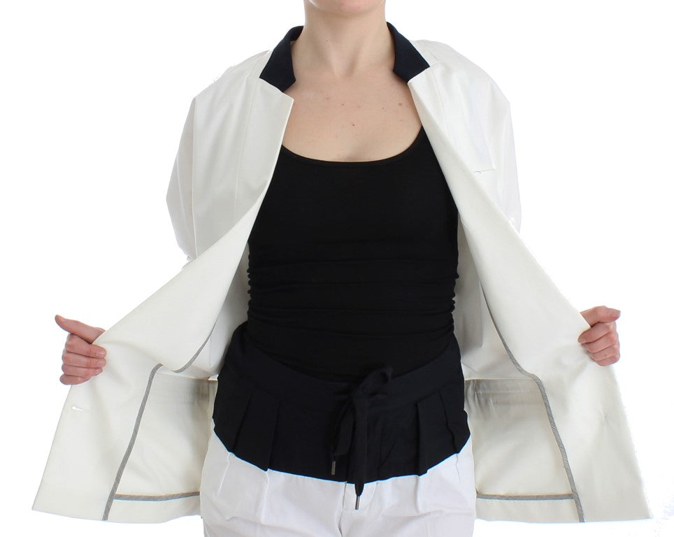 Andrea Pompilio Chic white cotton blend blazer