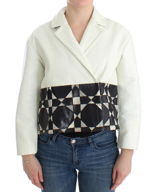 Andrea Pompilio Exclusive black and white leather jacket