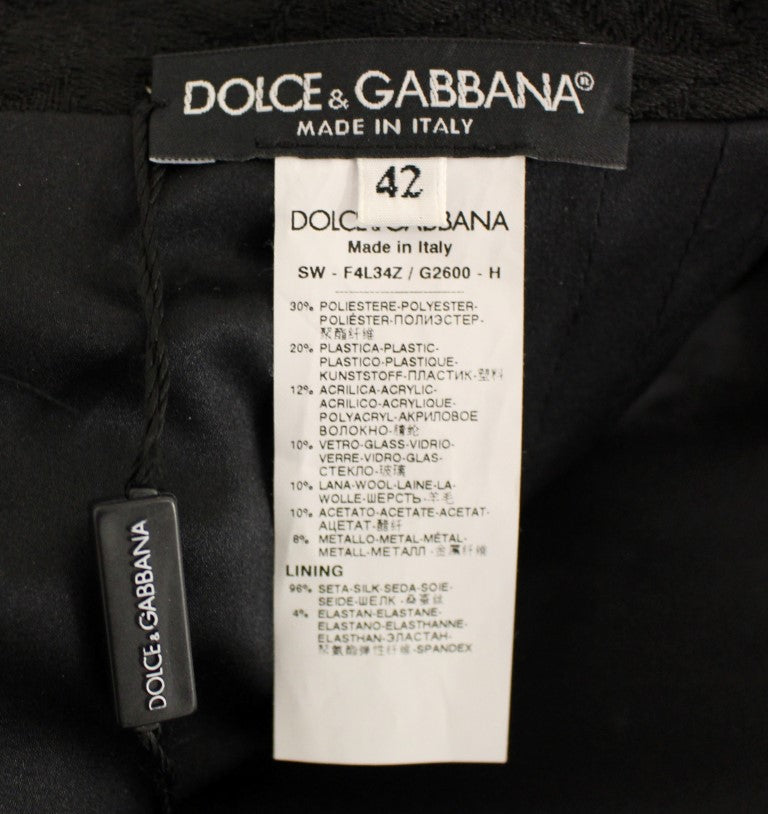 Dolce & Gabbana Schwarzer kristallverzierter Masterpiece-Rock