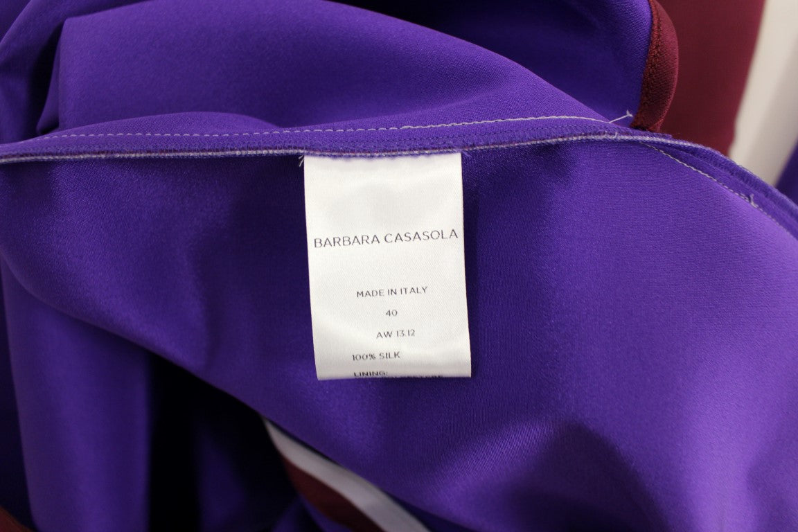 Barbara Casasola Elegantes langes Seidenkleid in Lavendel