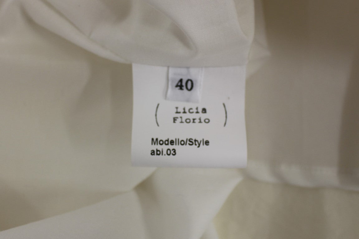 Licia Florio Elegantes Weißes Tee-Halstuchkleid