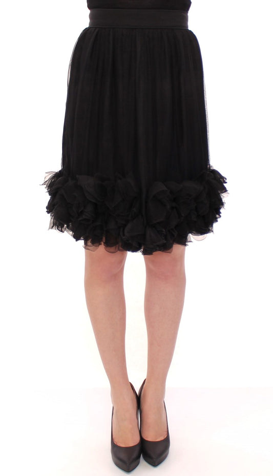 Dolce &amp; Gabbana Elegant black silk skirt for evenings