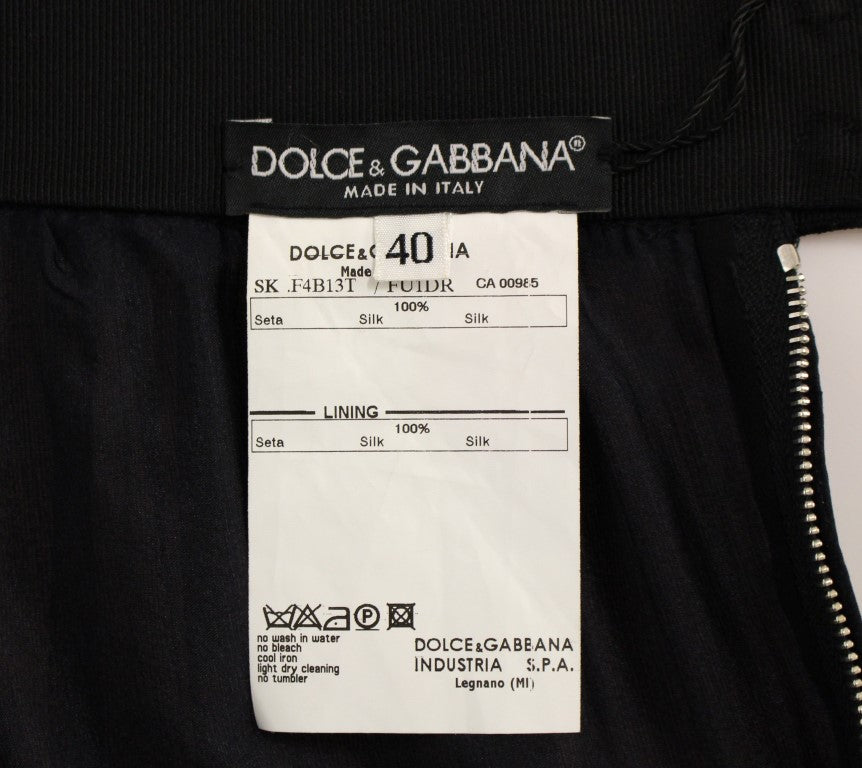 Dolce & Gabbana Eleganter schwarzer Seidenrock für Abende