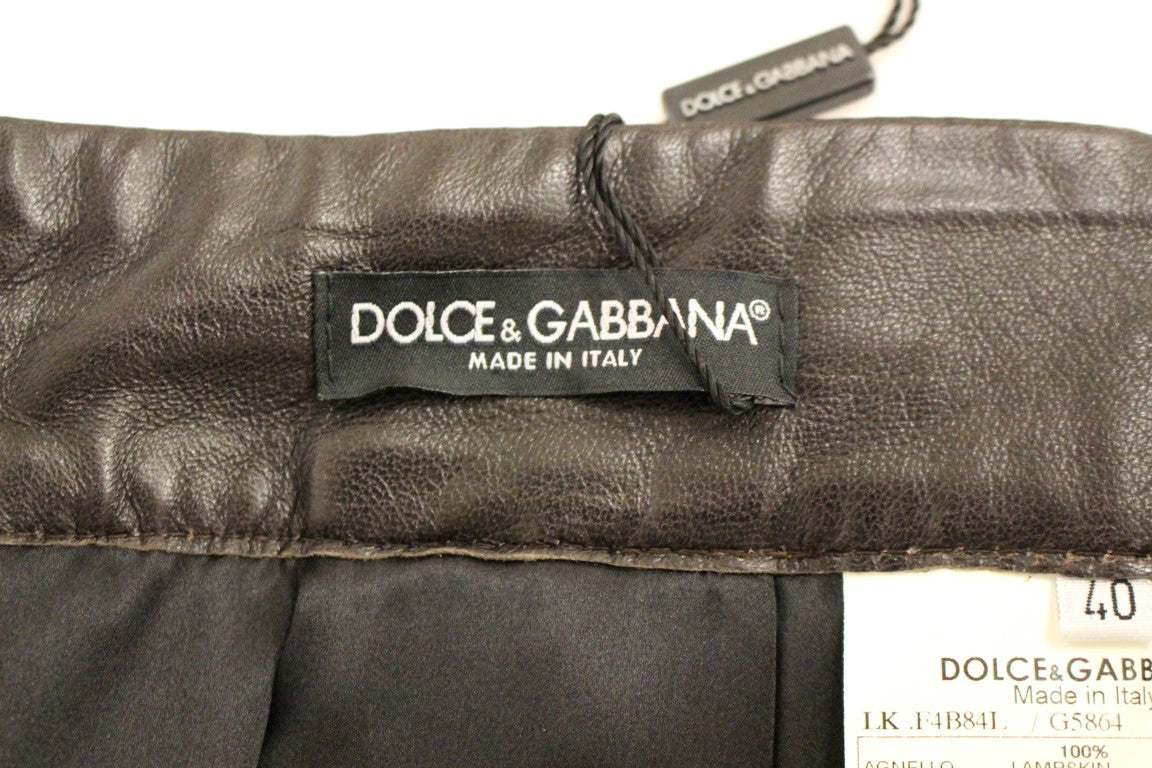 Dolce & Gabbana Eleganter Leder-Patchwork-Rock