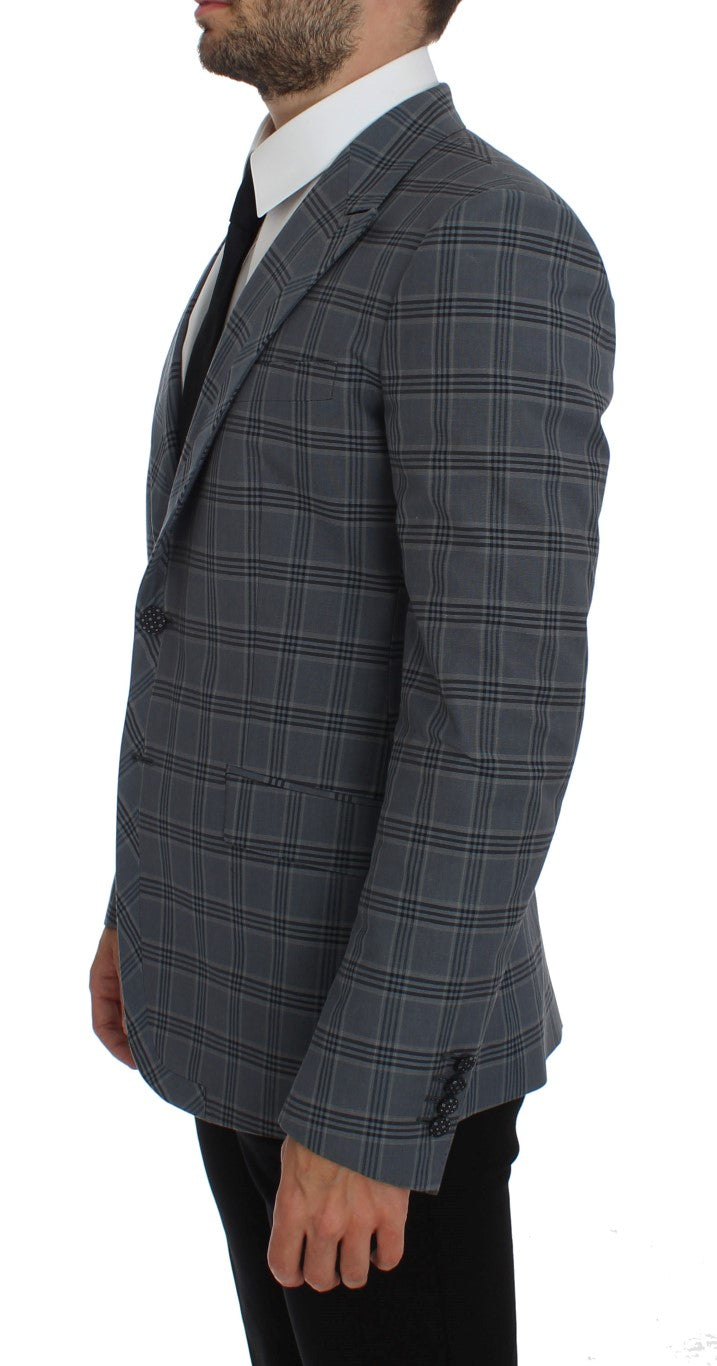 Dolce &amp; Gabbana Elegant blue checked blazer in slim fit