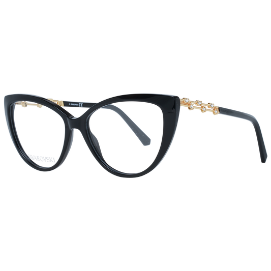 Swarovski Elegante schwarze Designerbrille mit Katzenaugen